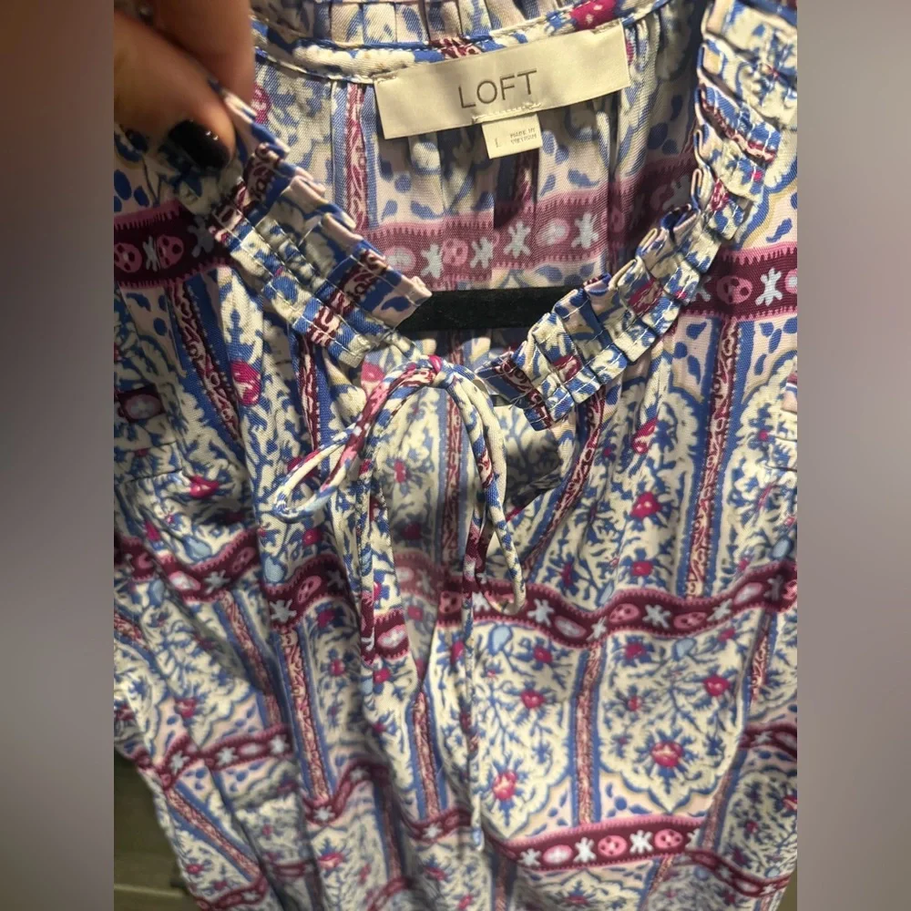 LOFT Multicolor Bohemian Blouse Tank Size Large - Picture 2 of 5